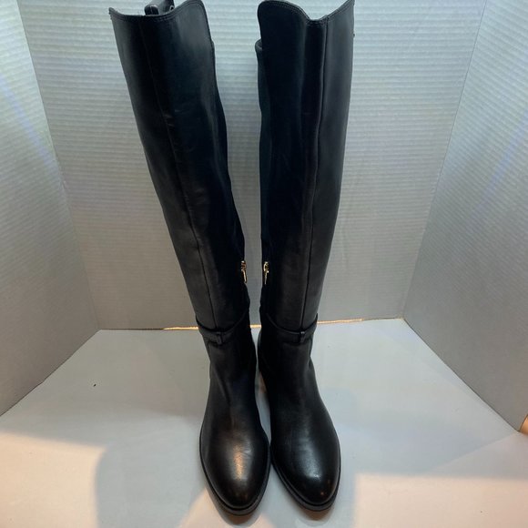 Vince Camuto Pretanna Black Leather Tall Boot - Picture 3 of 16